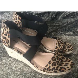 Jolimall Size 10 Leopard Animal Espadrille Wedge 2.5” Sandals
